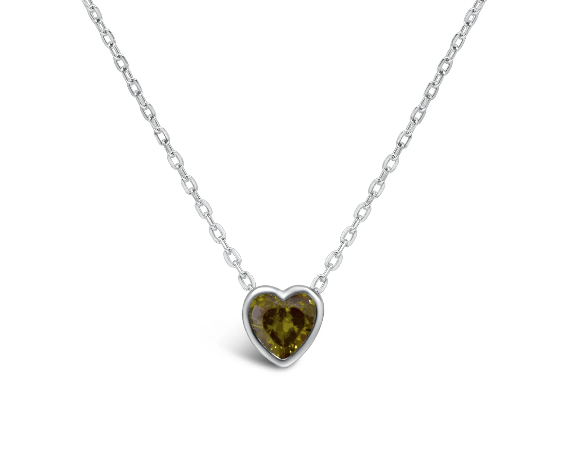 Bezel Heart Necklace