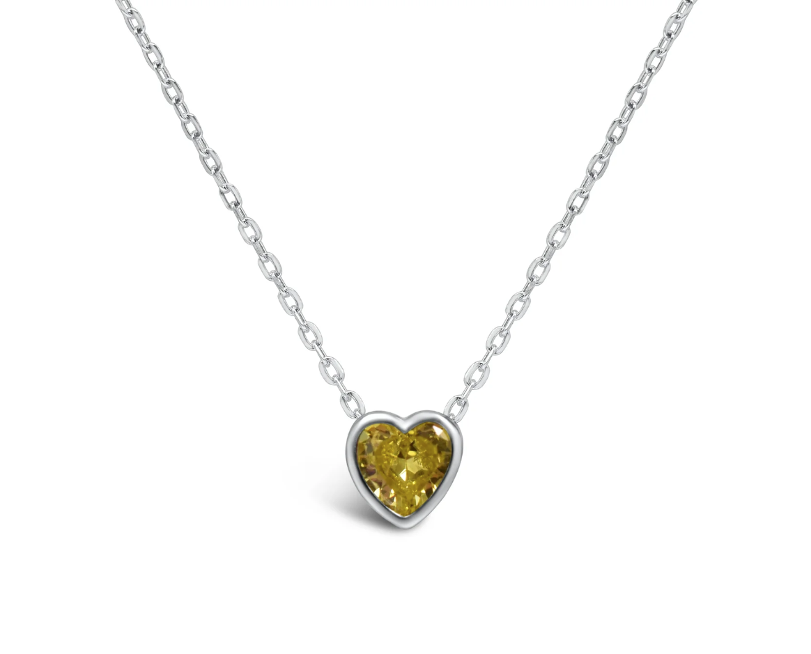 Bezel Heart Necklace