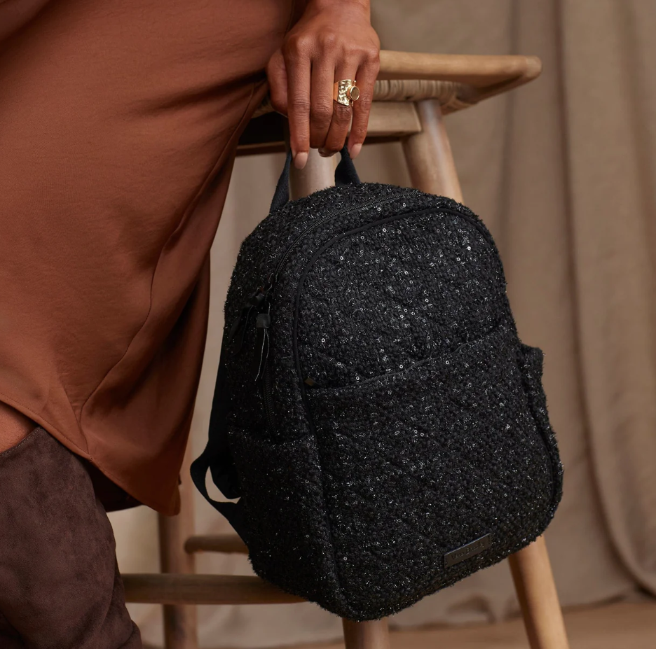 Small Backpack Black Boucle