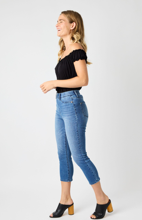 Hight Waist | Pull On Capri | Cool Denim Jeans