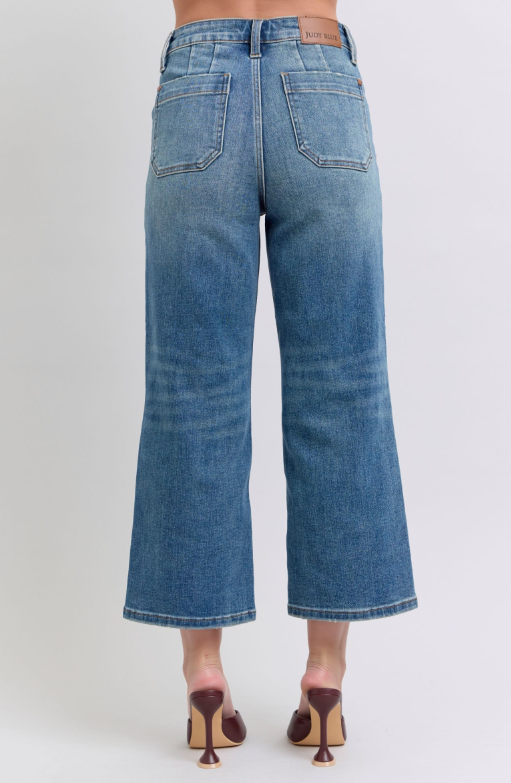 High Waist | Wide Crop | Utility Pocket Jeans