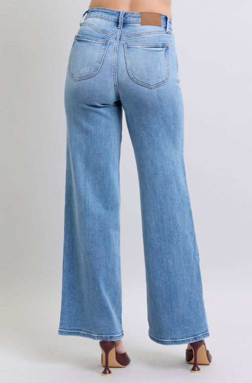 High Waist | Wide Leg | Vintage Wash Jeans