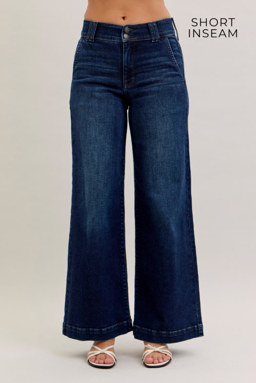 High Waist | Wide Leg | 3 Inseam Trouser Jean