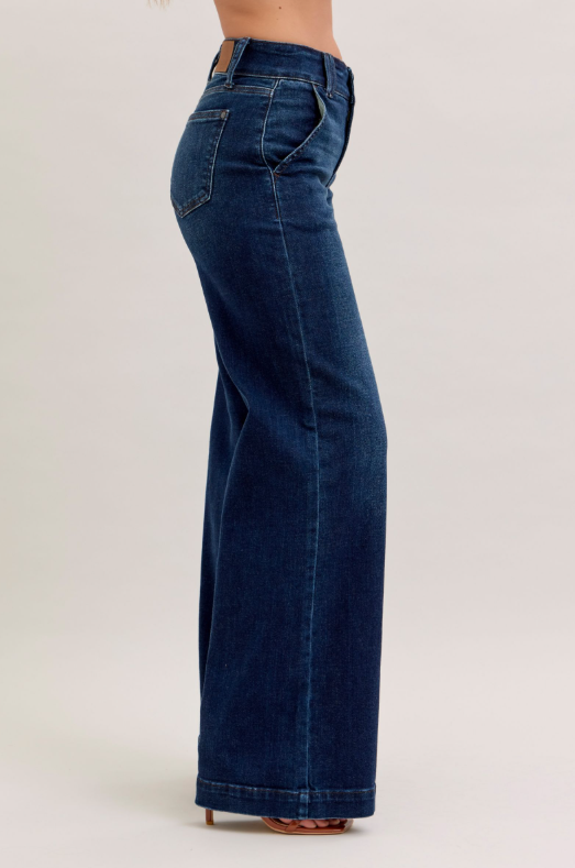 High Waist | Wide Leg | 3 Inseam Trouser Jean