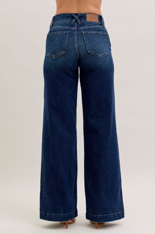 High Waist | Wide Leg | 3 Inseam Trouser Jean
