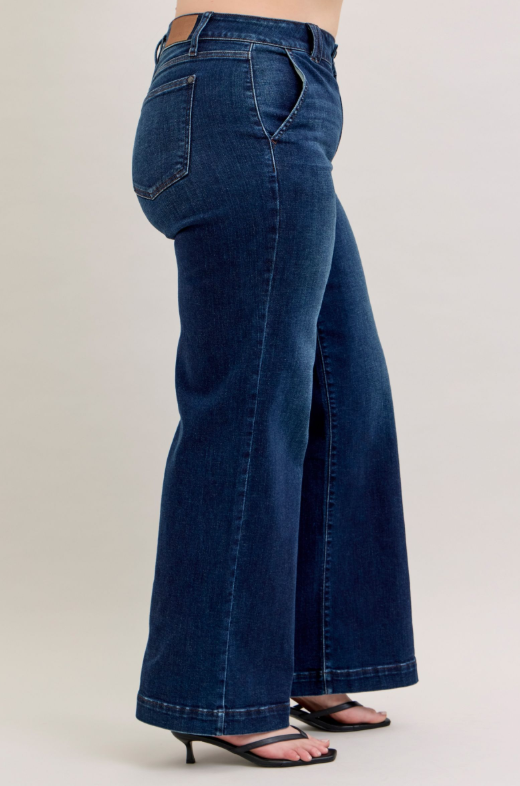 High Waist | Wide Leg | 3 Inseam Trouser Jean