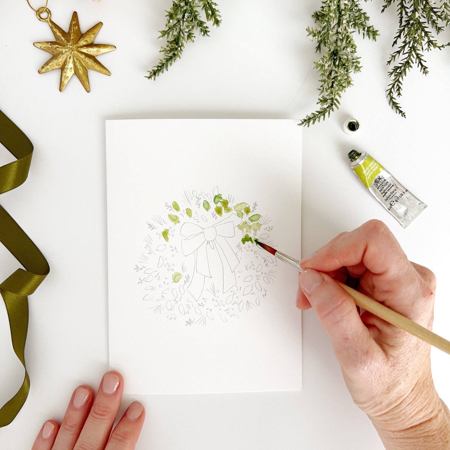 Paintable Notecards | Wreaths