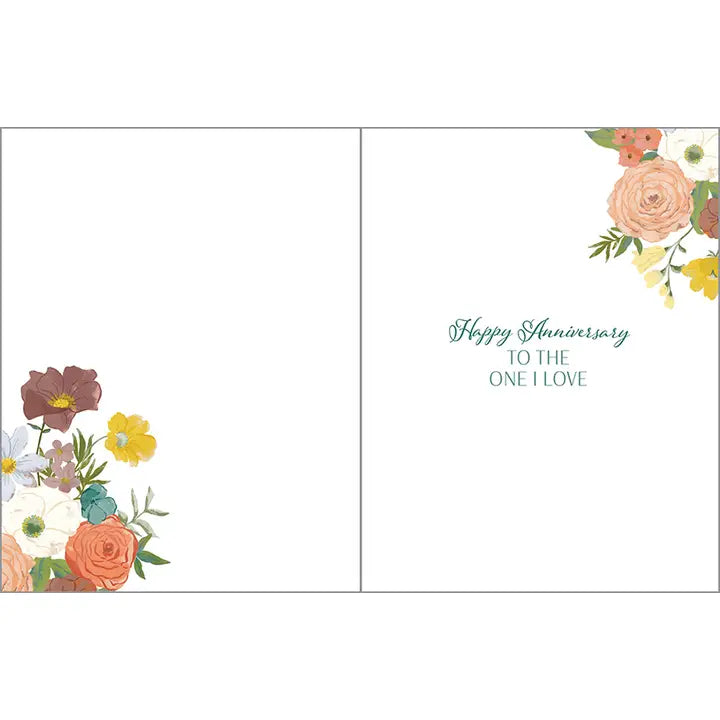 Anniversary Card | Golden Boho Flowers
