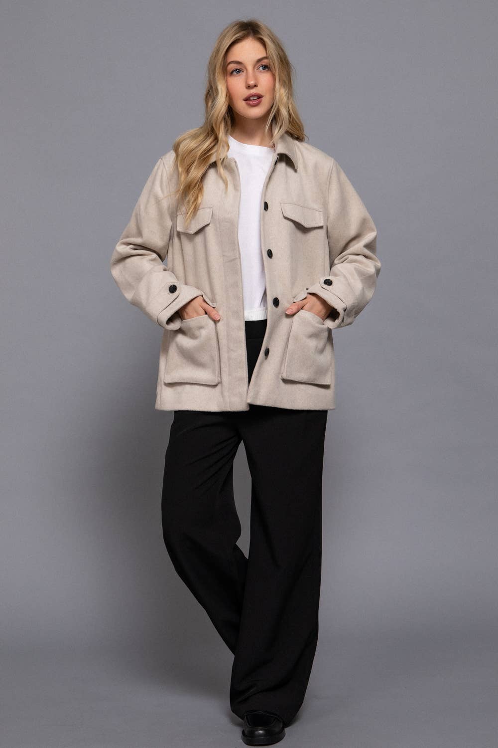 Felt Shacket | Cream