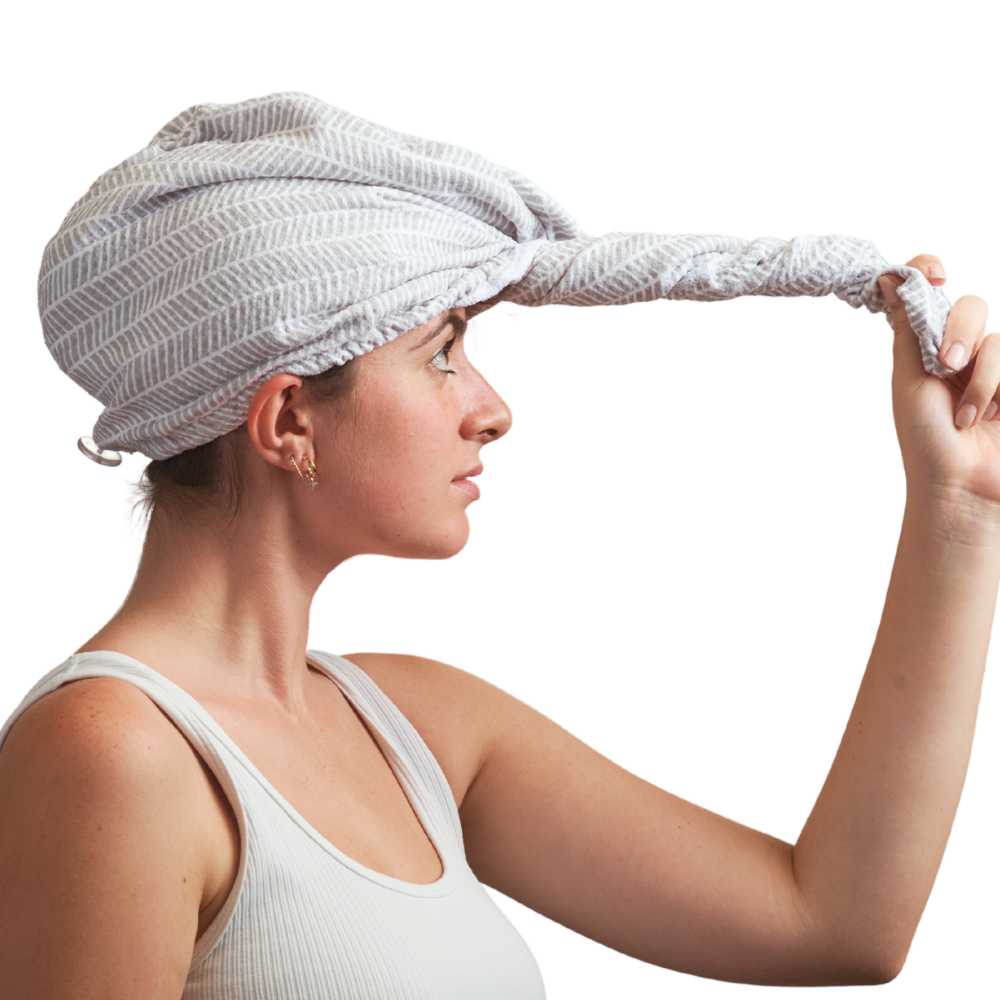 Hair Towel Wrap | Branches In Grey