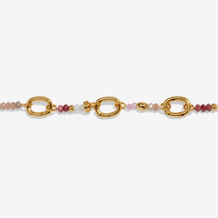 Charm Bar | 3 Charm Clasps Beaded Pink Bracelet