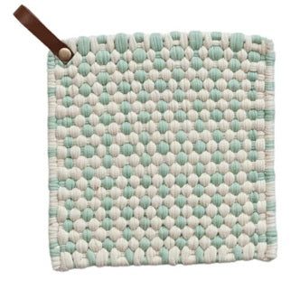 Crocheted Pot Holder with Leather Loop