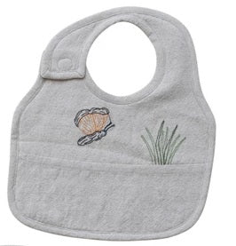 Embroidered Cotton & Linen Bib