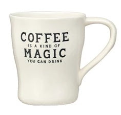 Stoneware Mug with Wax Relief Coffee Saying