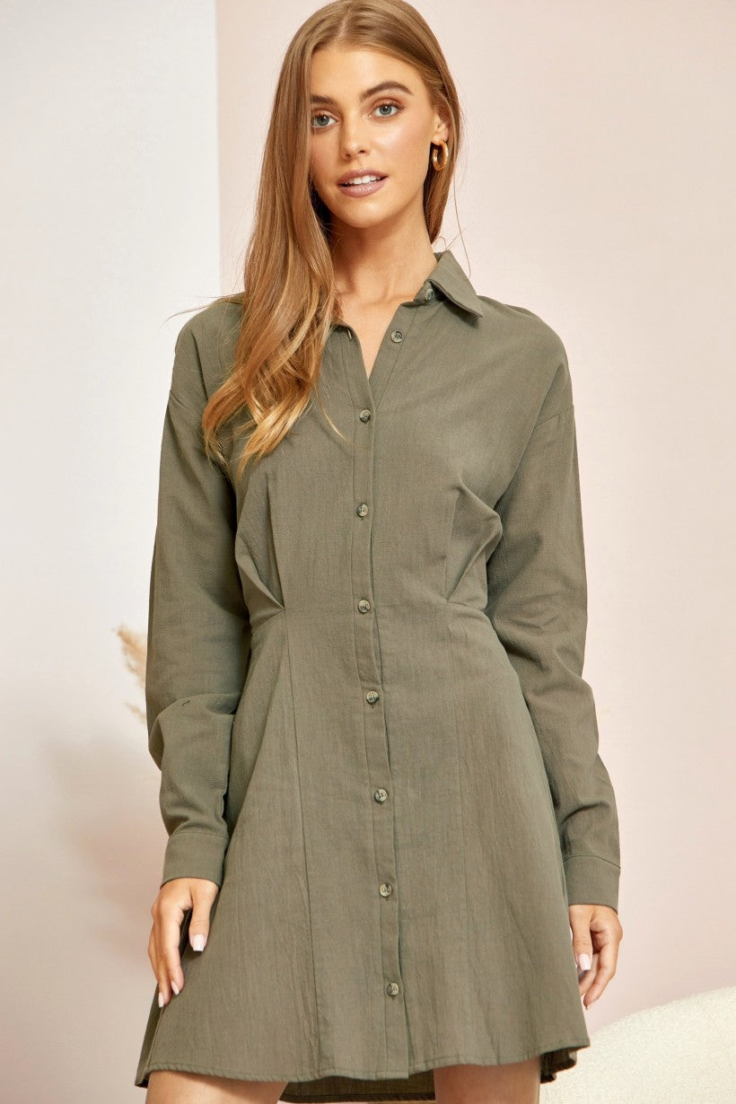 Button down shop fitted dress