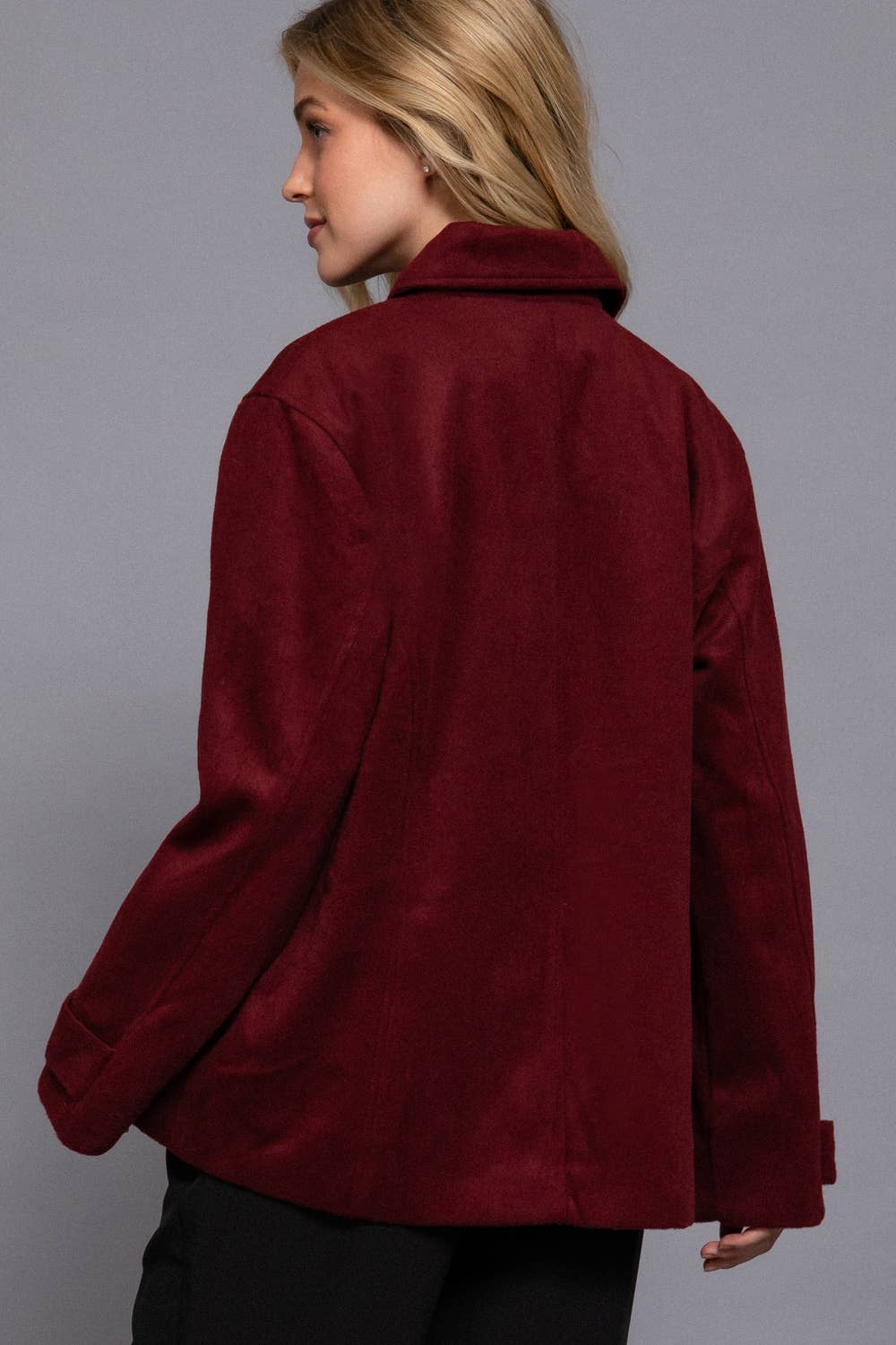 Felt Shacket | Burgundy