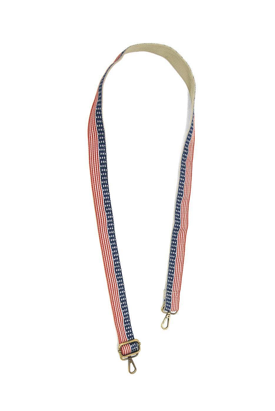 Multi USA Flag Woven Guitar Strap