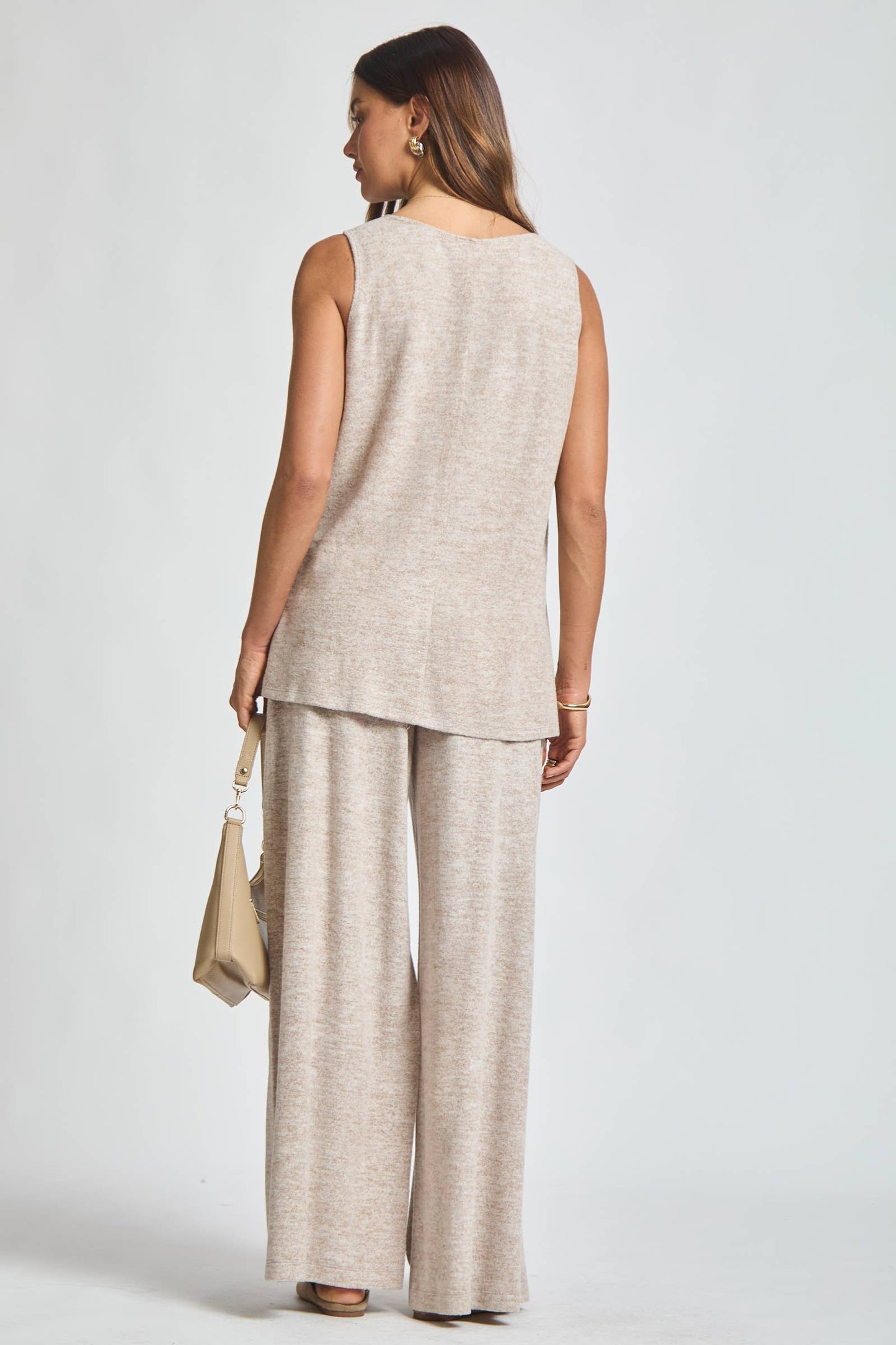 Soft Tank + Cardigan + Relaxed Pants Set