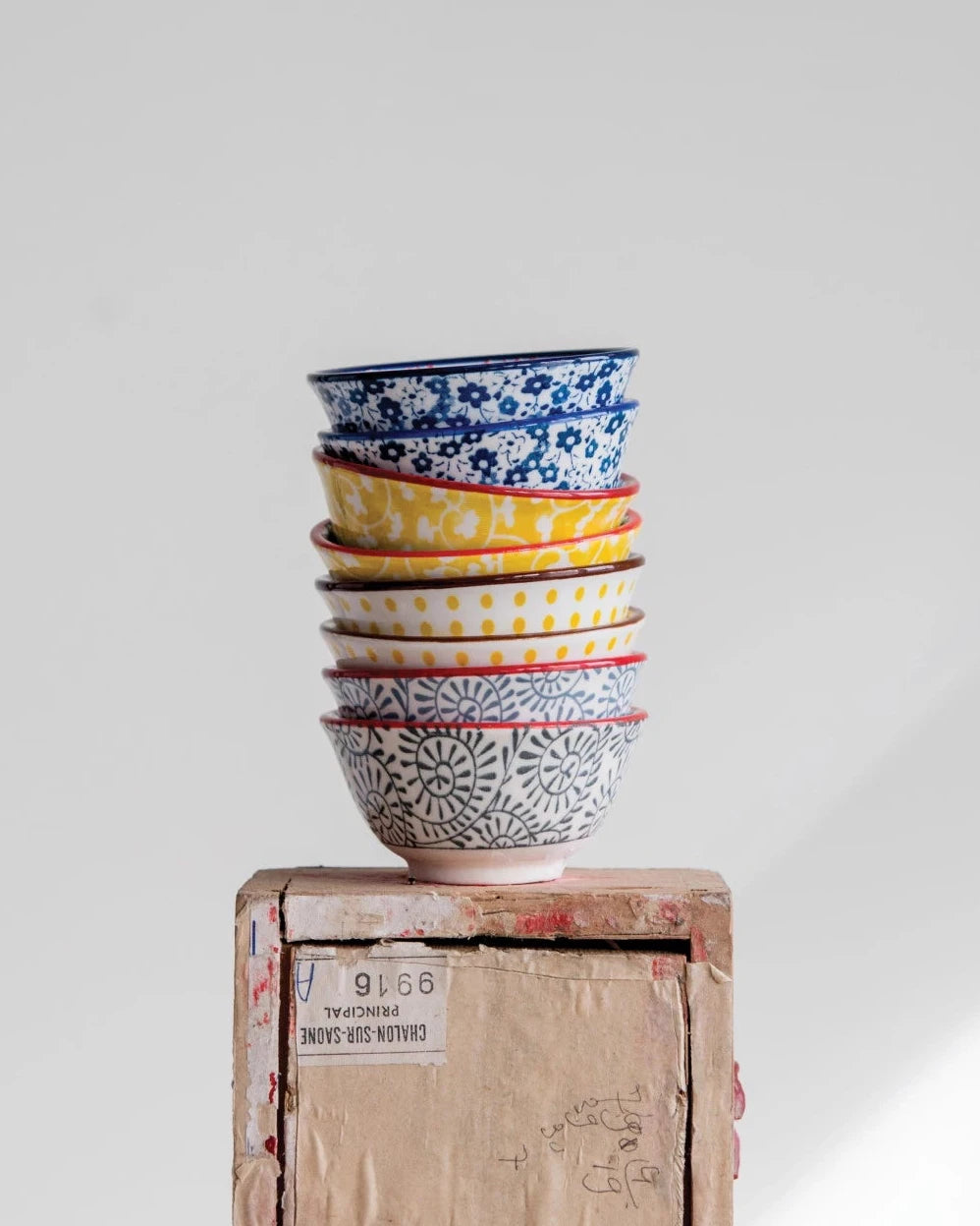 Hand-Stamped Stoneware Pinch Pot