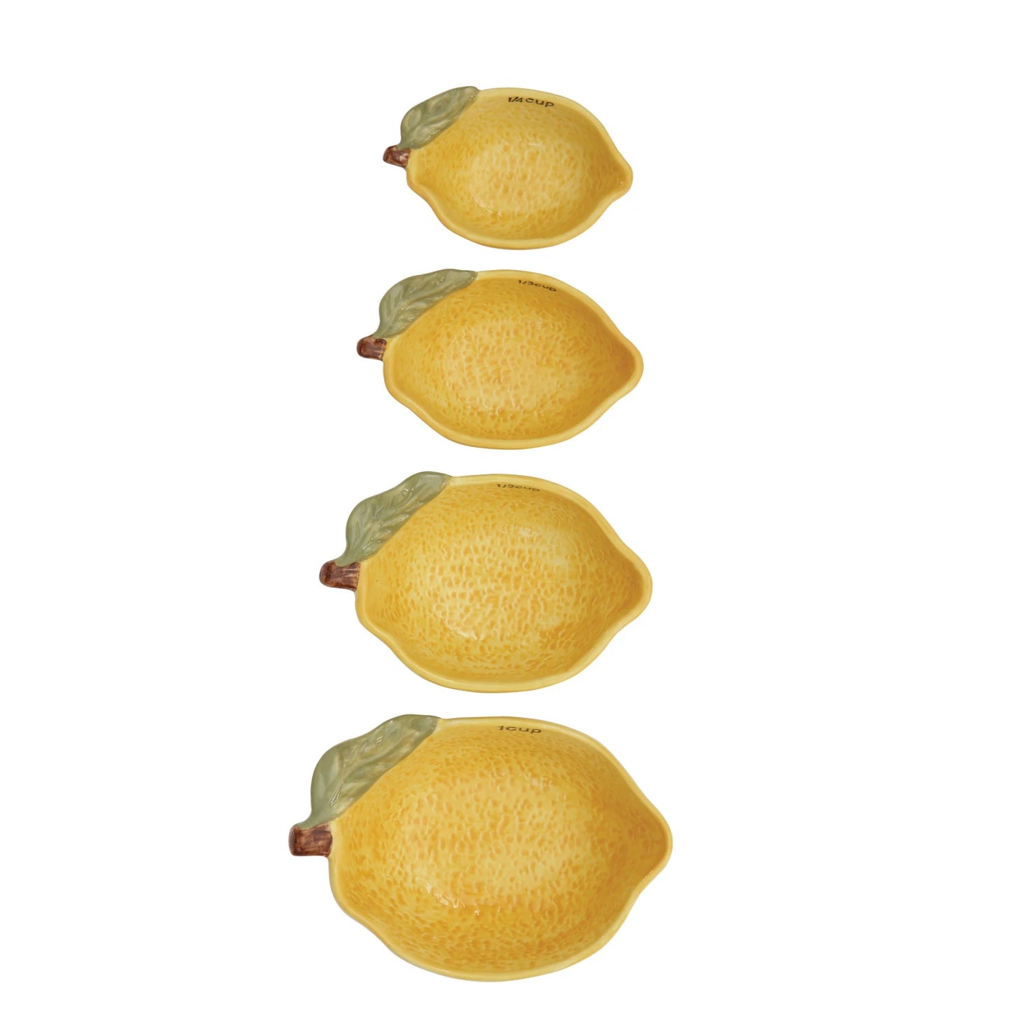 Stoneware Lemon Measuring Cups