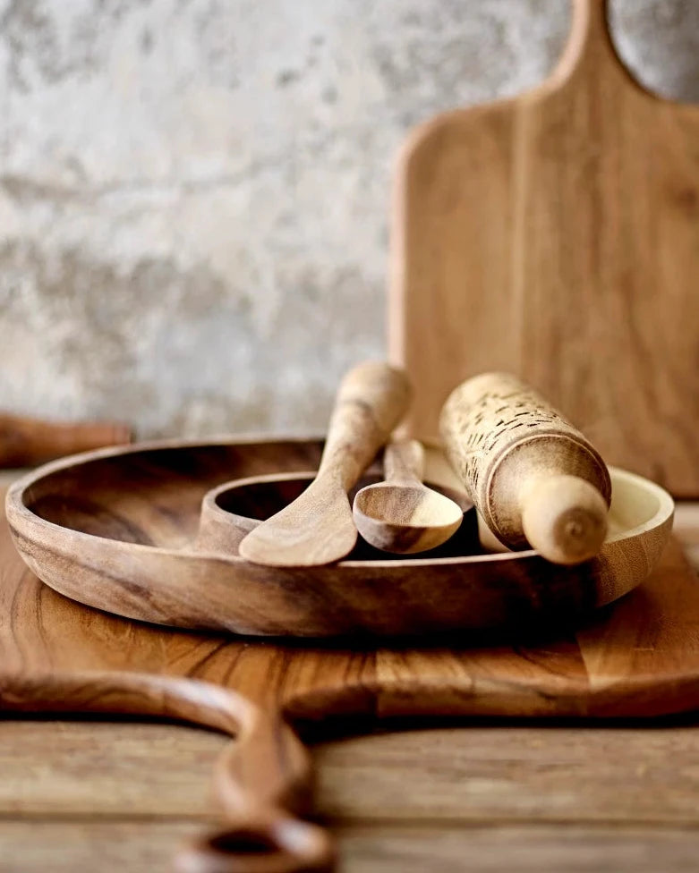 Hand-Carved Acacia Wood Standing Spoon
