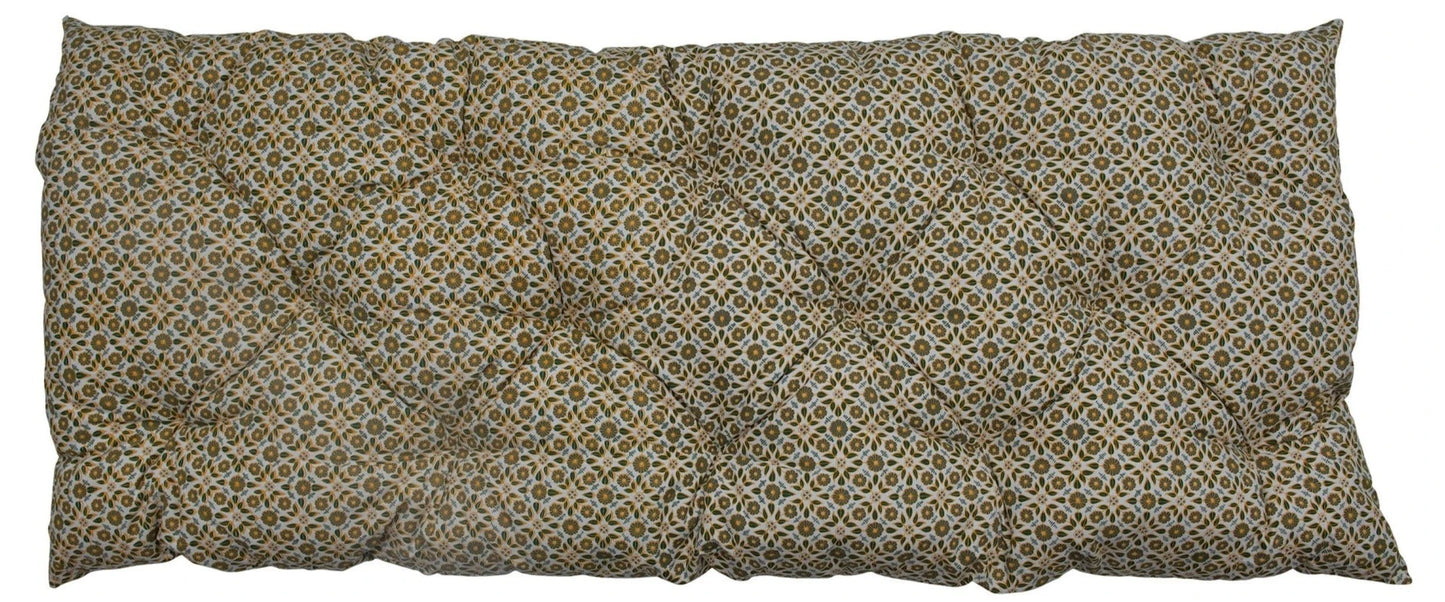 57" x 27" Cotton Printed Tufted French Cushion