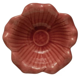 Debossed Stoneware Flower Bowl