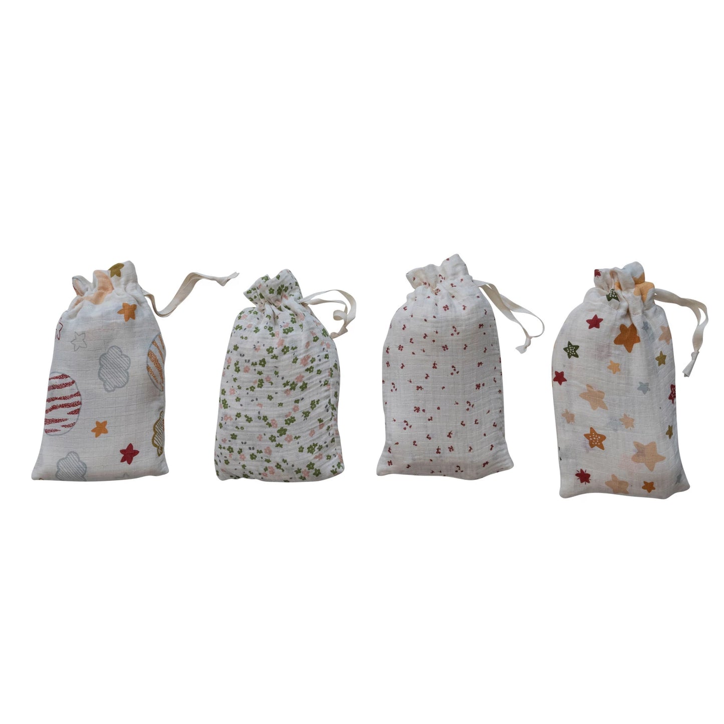 Cotton Muslin Double Cloth Swaddle & Drawstring Bag