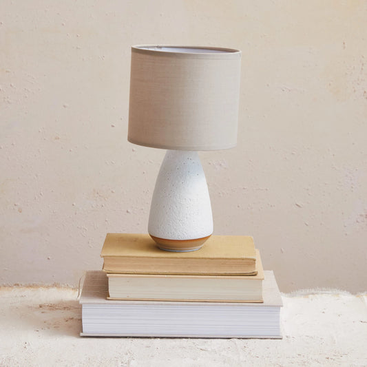 Stoneware Table Lamp With Linen Shade