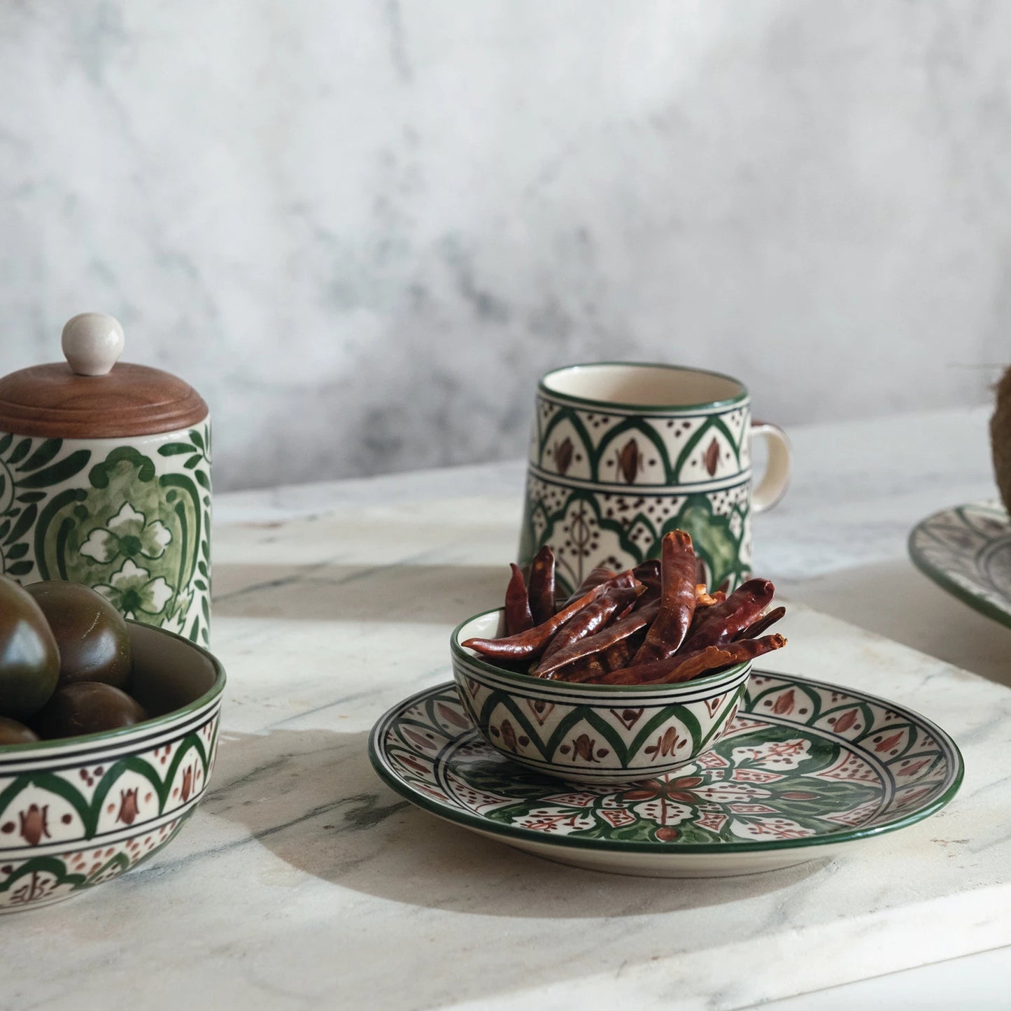 Hand-Painted Stoneware Plate