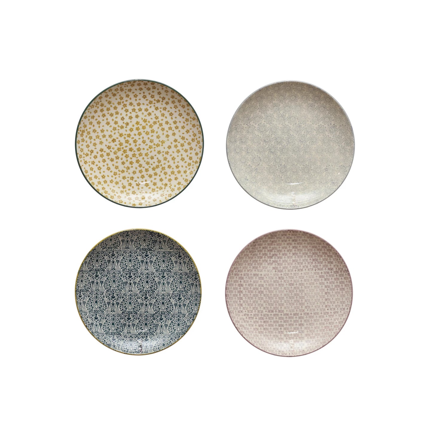 Hand-Stamped Stoneware Plate