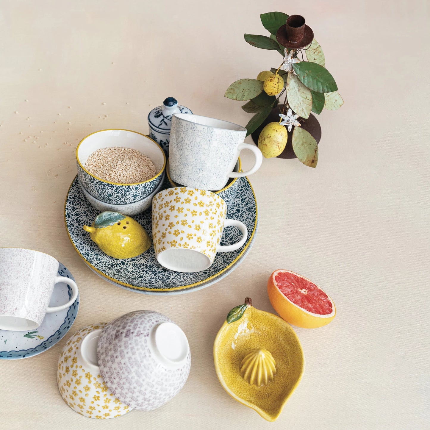 Hand-Stamped Stoneware Plate