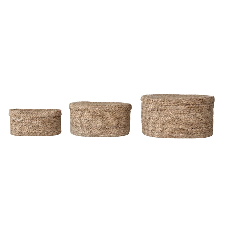 Oval Hand-Woven Seagrass Baskets