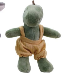 Plush Animal In Cotton Overalls