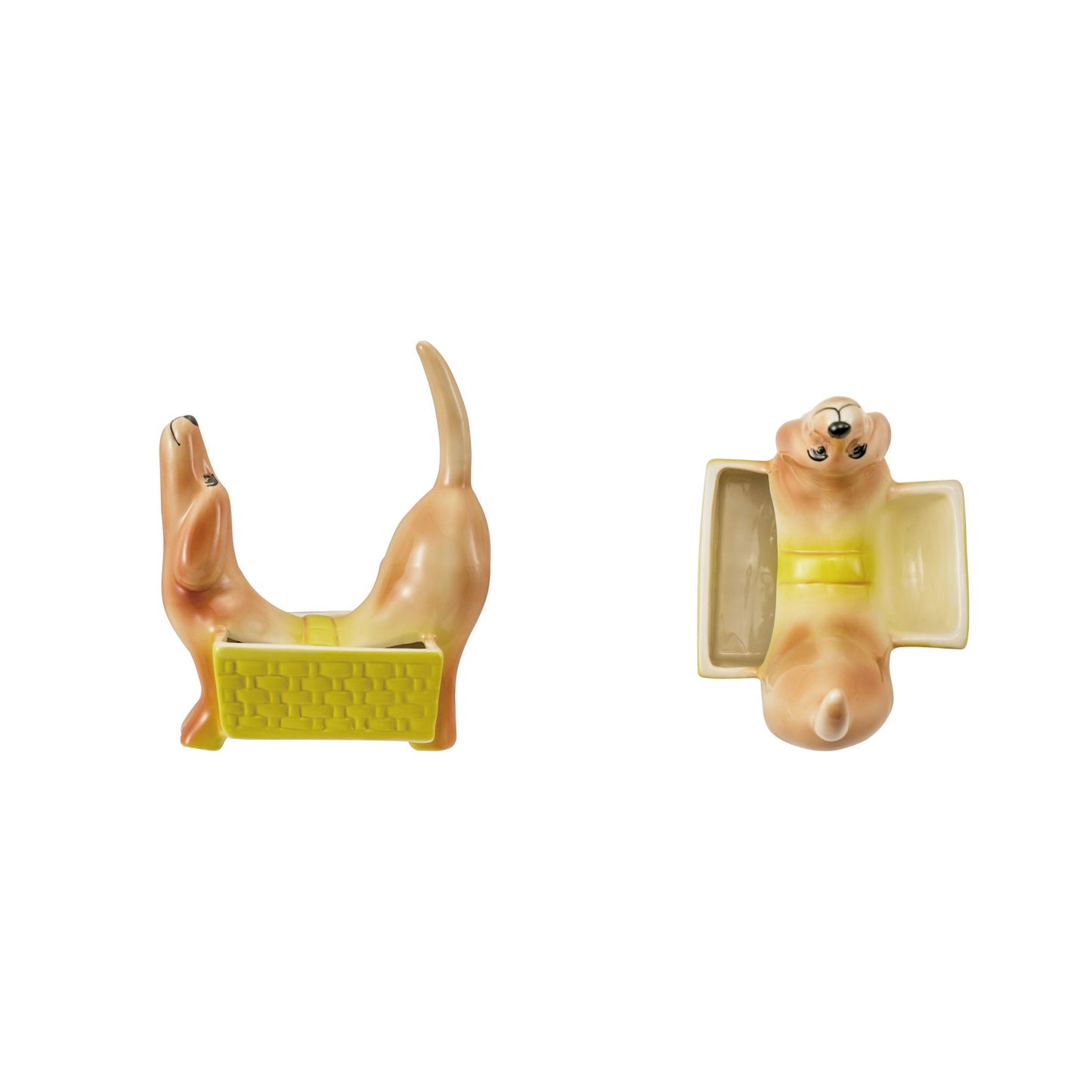 Dog Shaped Container/Planter w/ 2 Sections