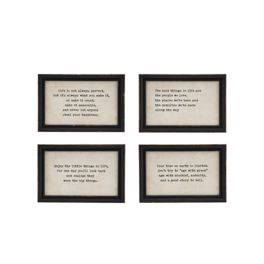 Wood Framed Wall Décor with Saying