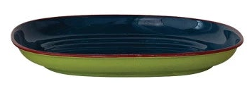 Enameled Stainless Steel Plate w/ Colored Edge