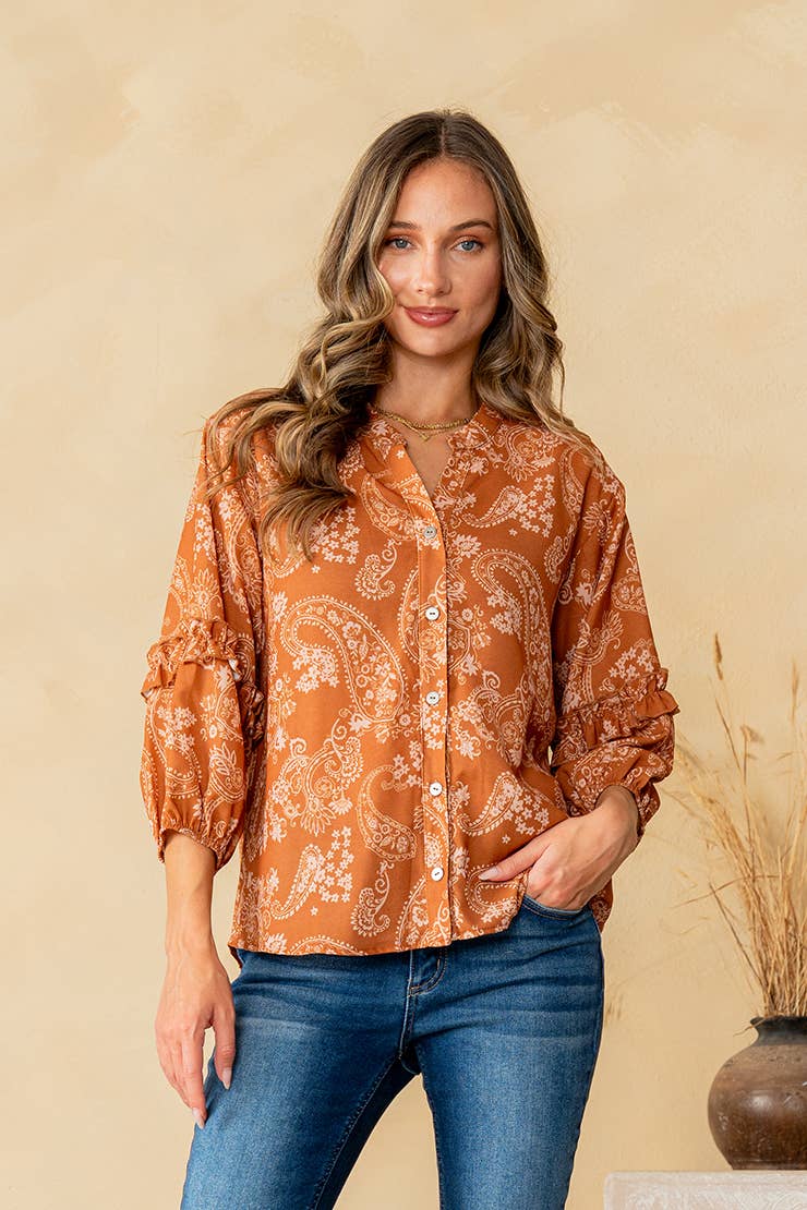 Paisley Print Blouse