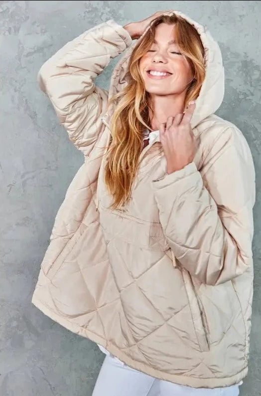 Padded Pullover Jacket | Champagne