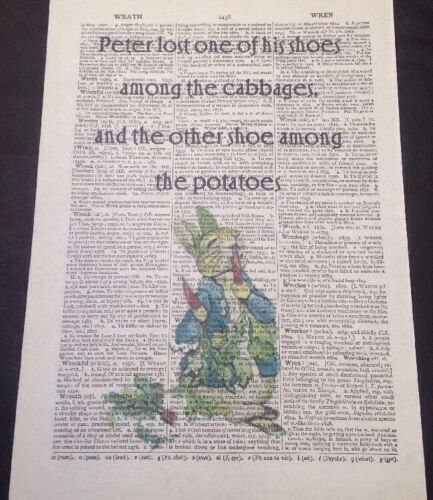 Peter Rabbit Dictionary Wall Art Print | Quirky Animal Print