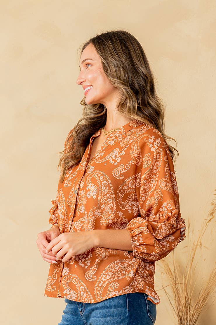 Paisley Print Blouse