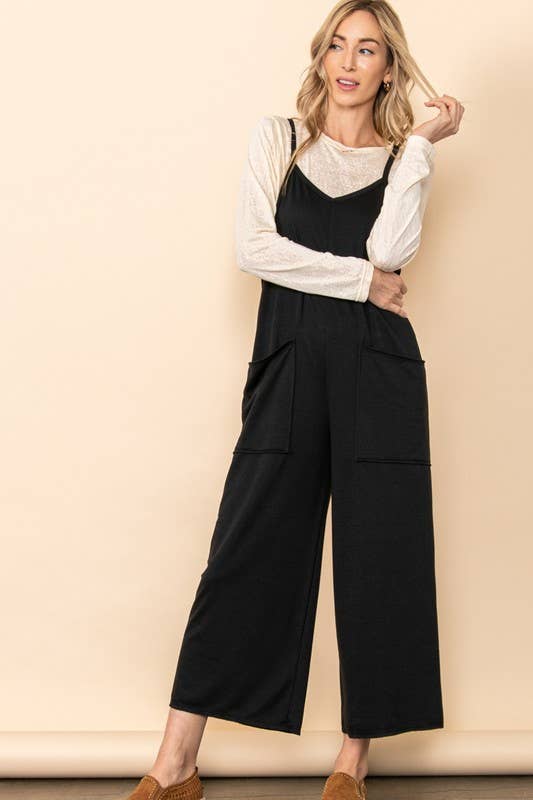 French Terry Front Pocket Overall Jumpsuit