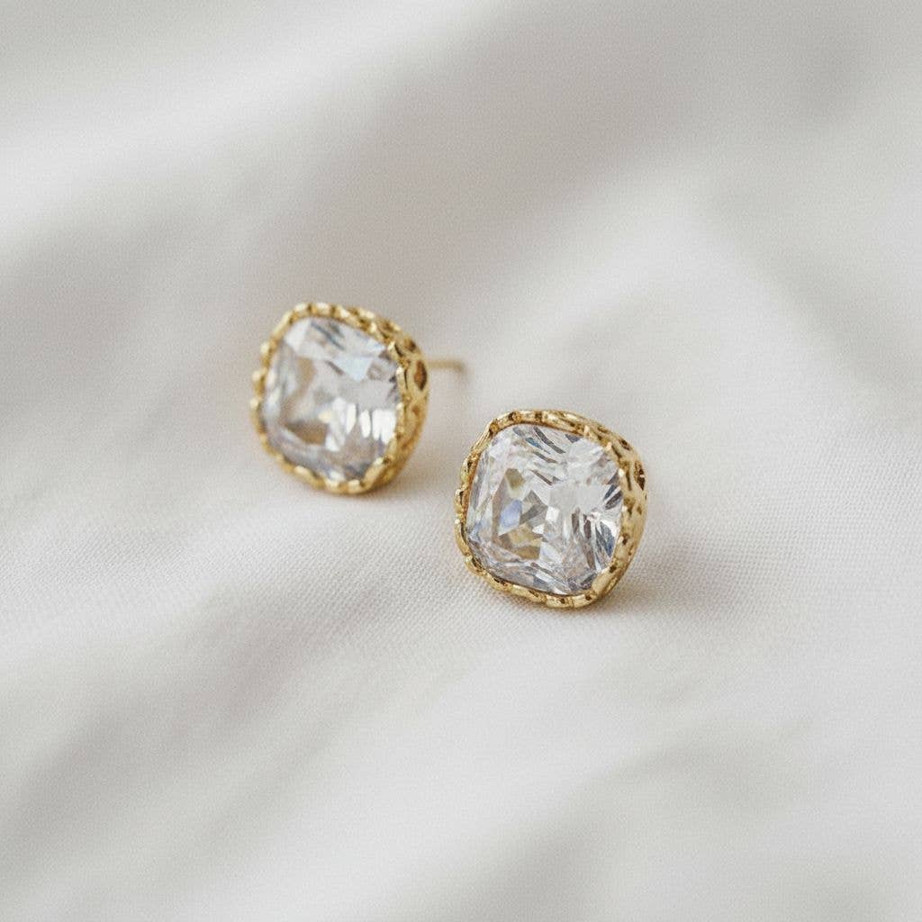 Square Zirconia Studs