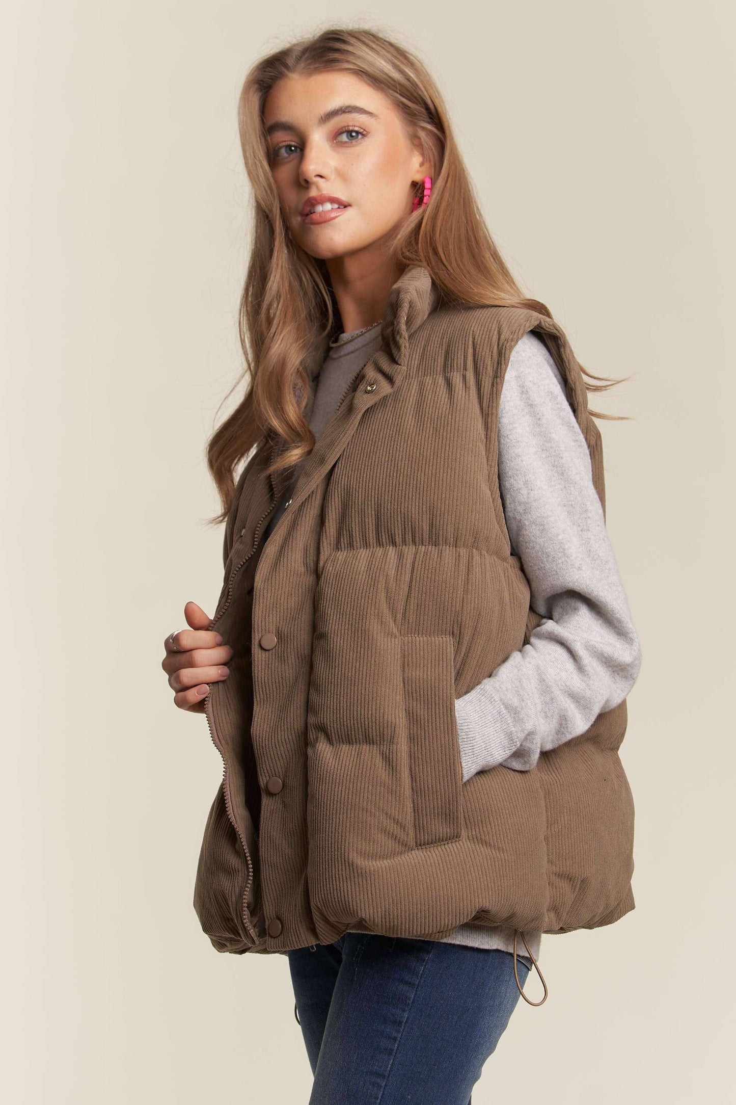 Corduroy Puff Vest
