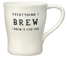 Stoneware Mug with Wax Relief Coffee Saying