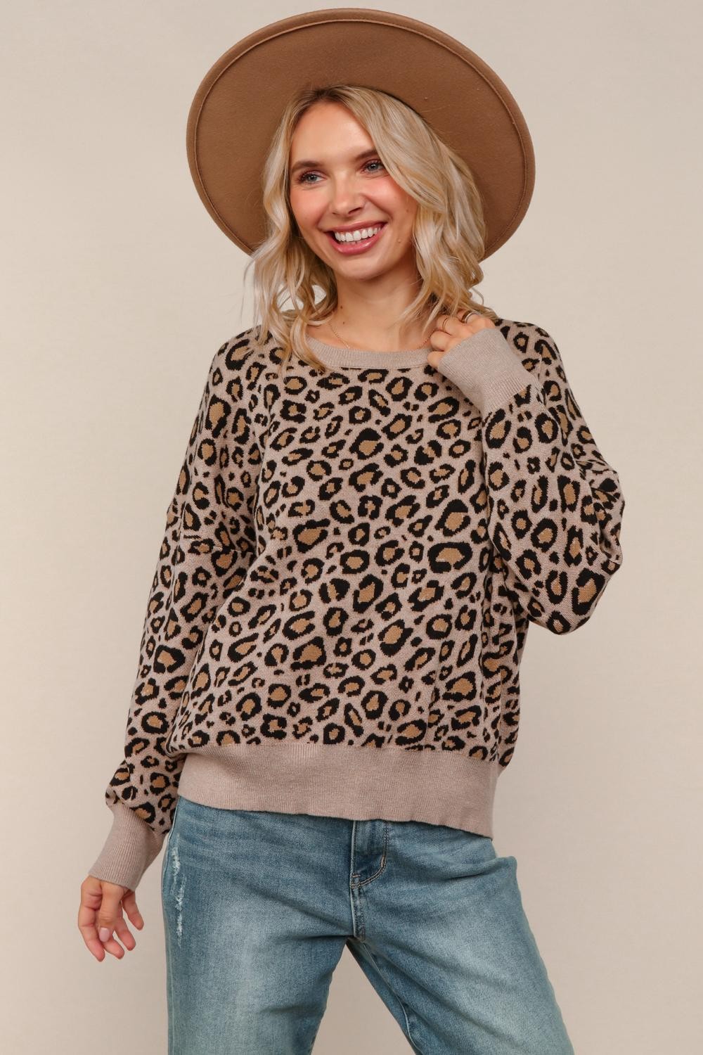 Plus Exclusive : Leopard Jacquard Sweater