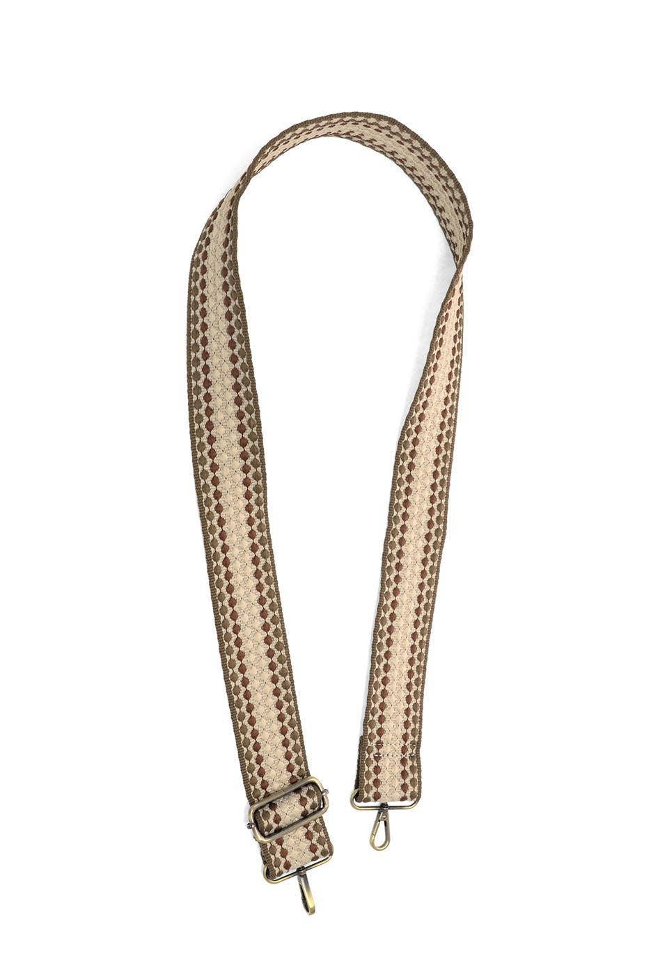 Neutral Dotted Stripe Guita Strap