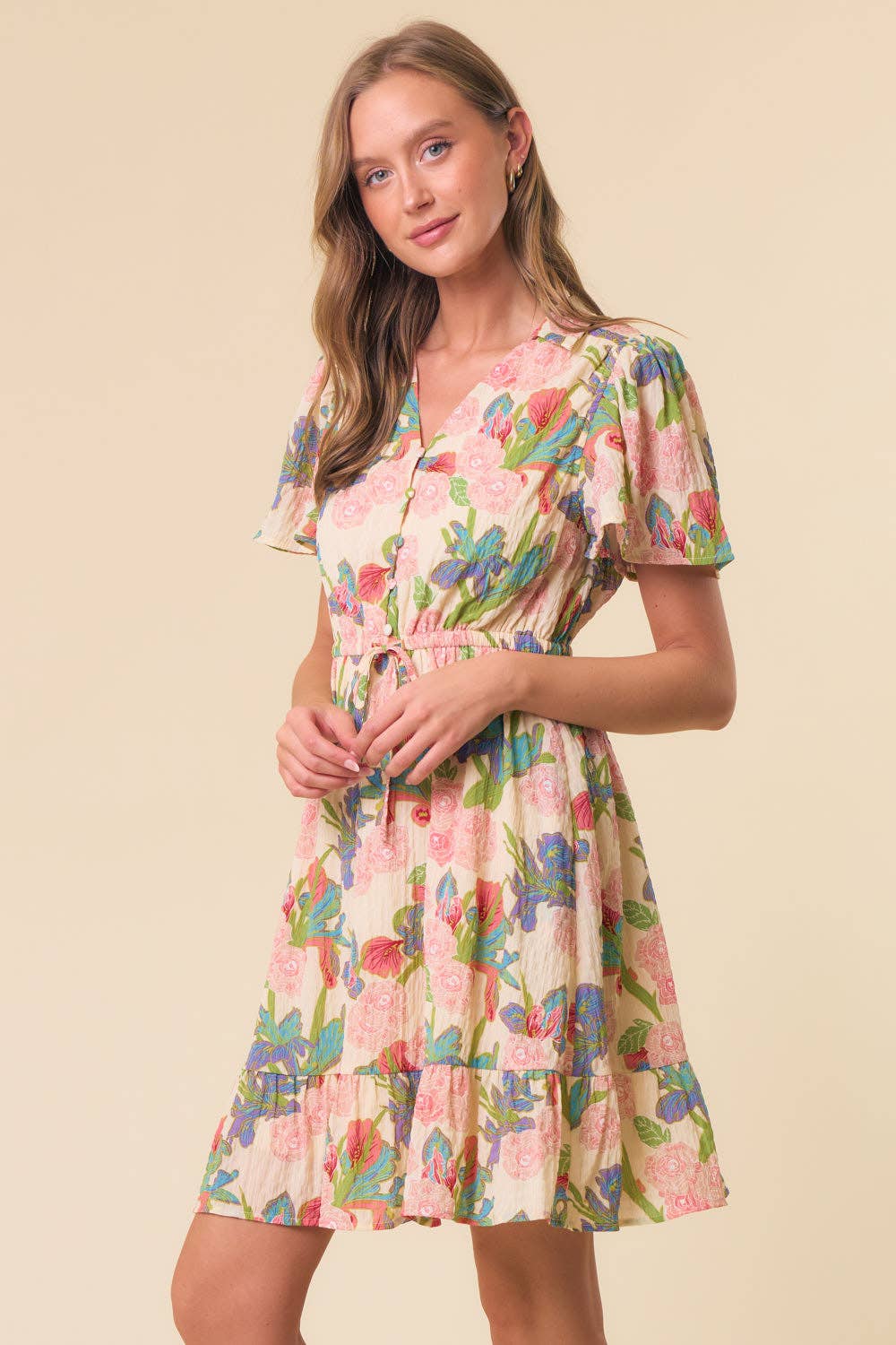 Flutter Sleeve Mini Dress