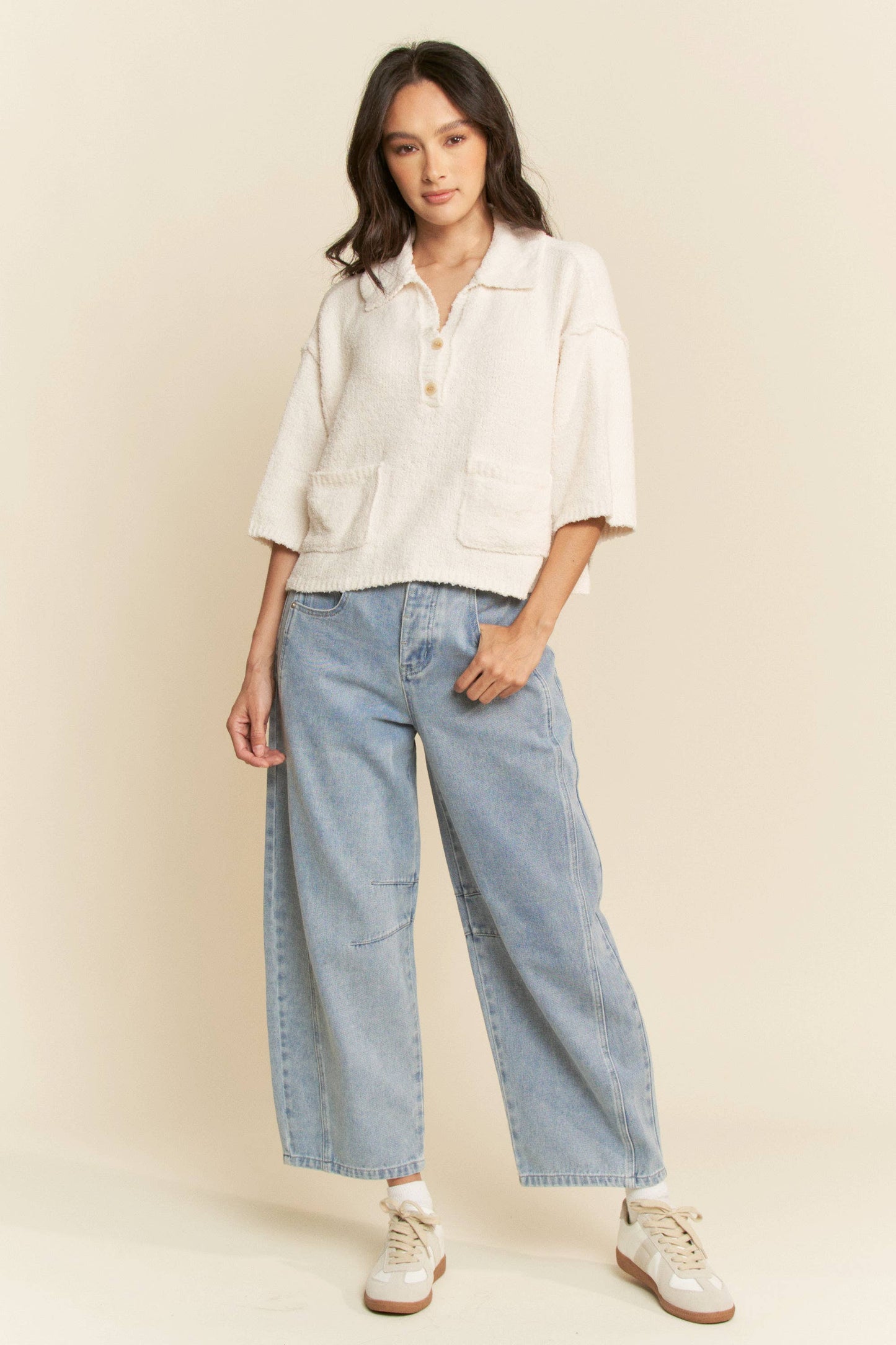 Front Pocket 3/4 Sleeve