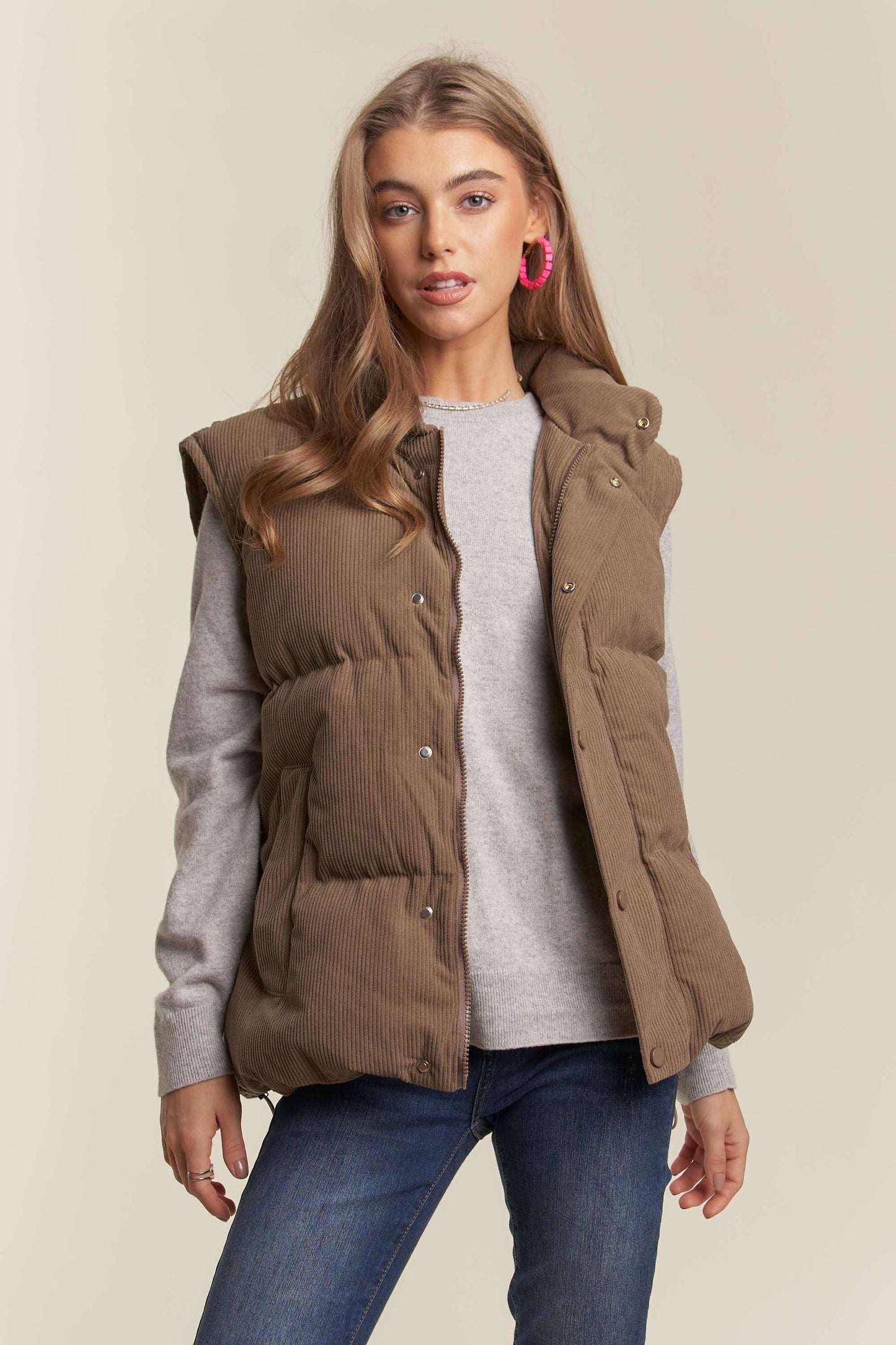 Corduroy Puff Vest